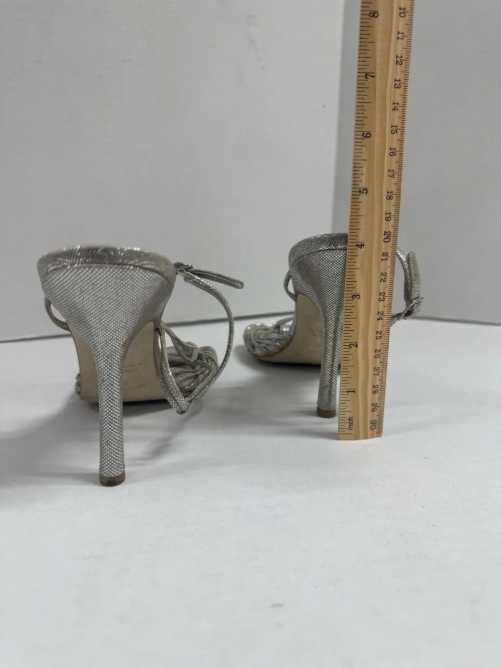 Guess by Marciano Silver Metallic Heeled Sandals - Size 7.5 - Picture 10 of 15